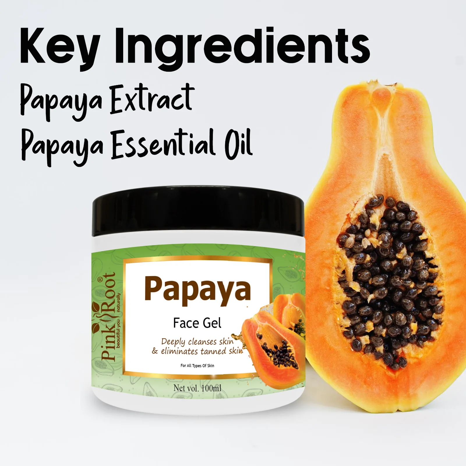 Pink Root Papaya Gel 100ml for Spot Removal, Brightening & Lightening With Papaya Extracts view 4