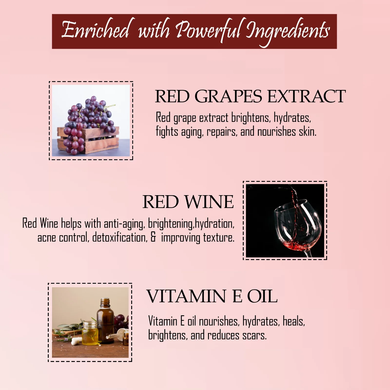 Pink Root Red Wine Facial Kit for Glowing Skin |Blemish Free, Fairer Complexion, For All Skin Types view 4