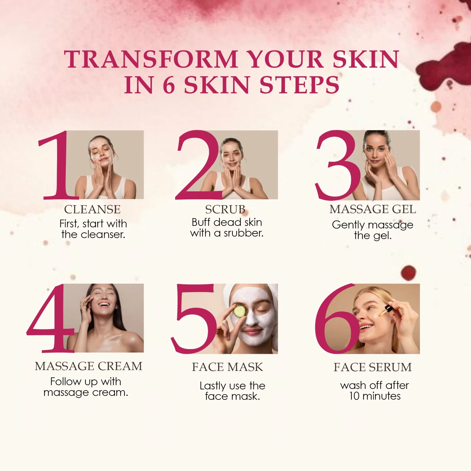 Pink Root Red Wine Facial Kit for Glowing Skin |Blemish Free, Fairer Complexion, For All Skin Types view 5
