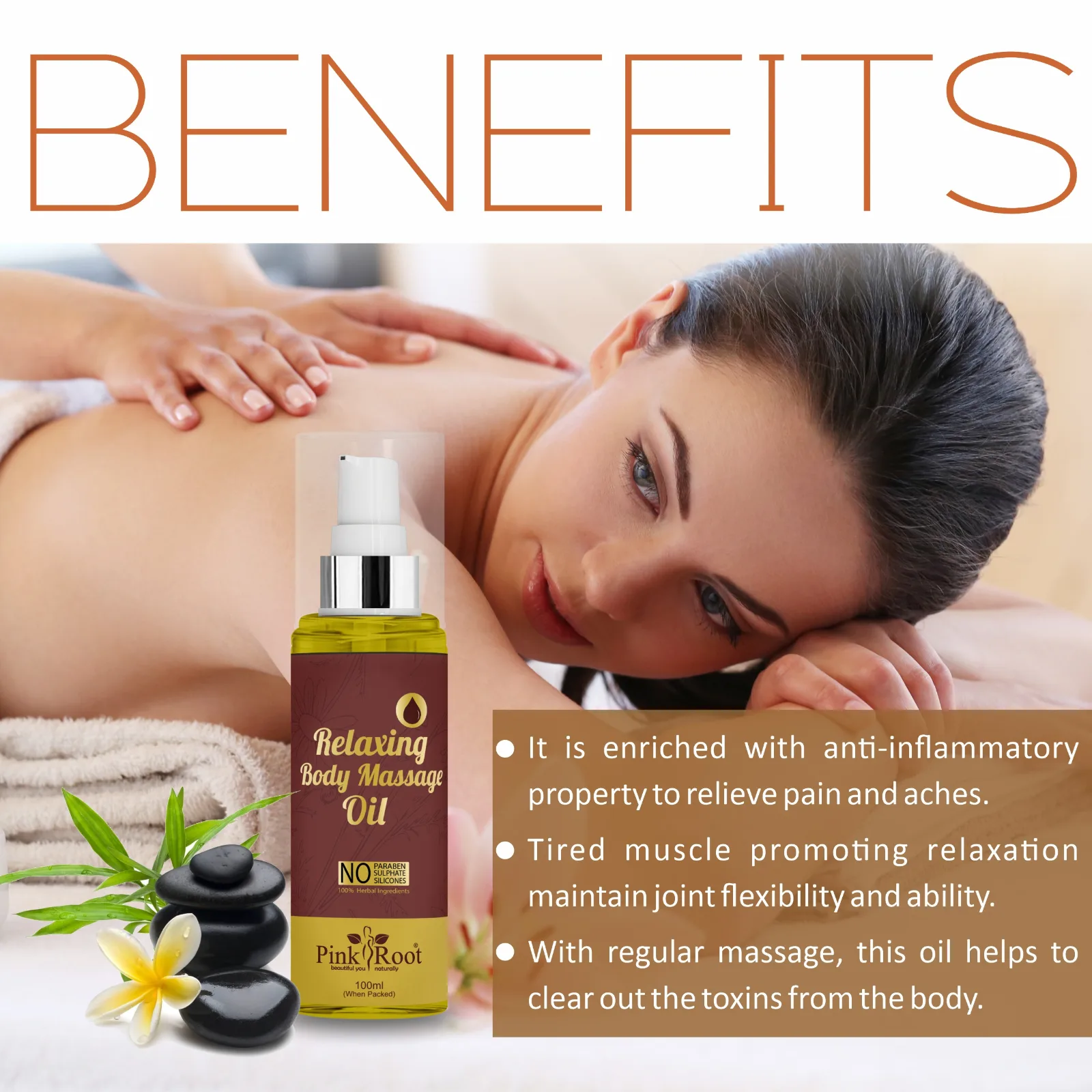 Pink Root Deep Moisturising Relaxing Body Oil with Natural Ingredients | Homemade Oil by Women | Pain Relief Oil view 4