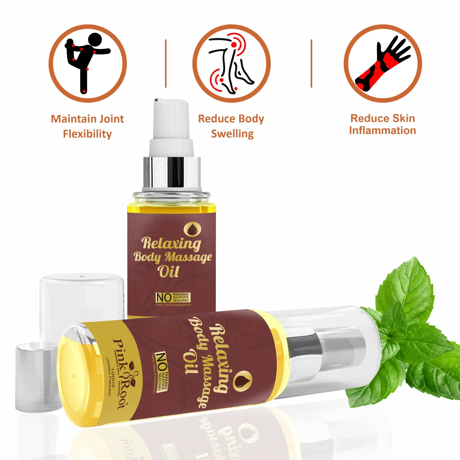 Pink Root Deep Moisturising Relaxing Body Oil with Natural Ingredients | Homemade Oil by Women | Pain Relief Oil view 2