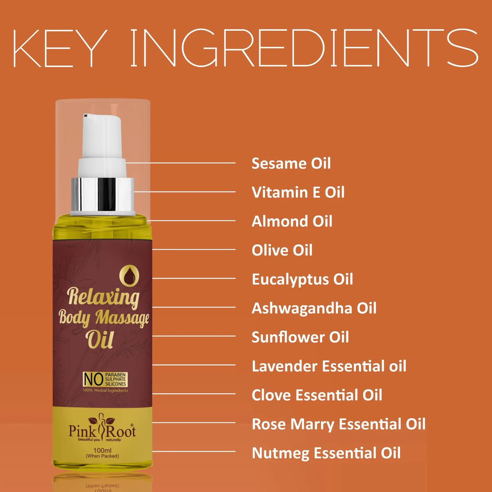 Pink Root Deep Moisturising Relaxing Body Oil with Natural Ingredients | Homemade Oil by Women | Pain Relief Oil view 3