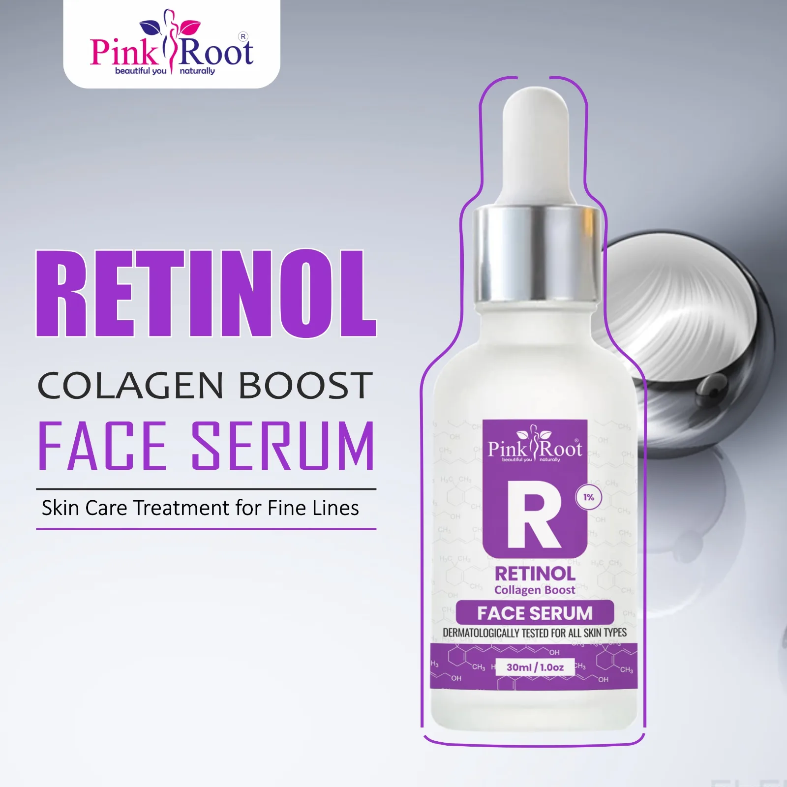 Pink Root Retinol Collagen Boost Face Serum|Reduces Lines & Wrinkles| Anti-ageing, Fading Acne marks and Improves Skin Texture, All Skin, 30ml (30 ml) view 3