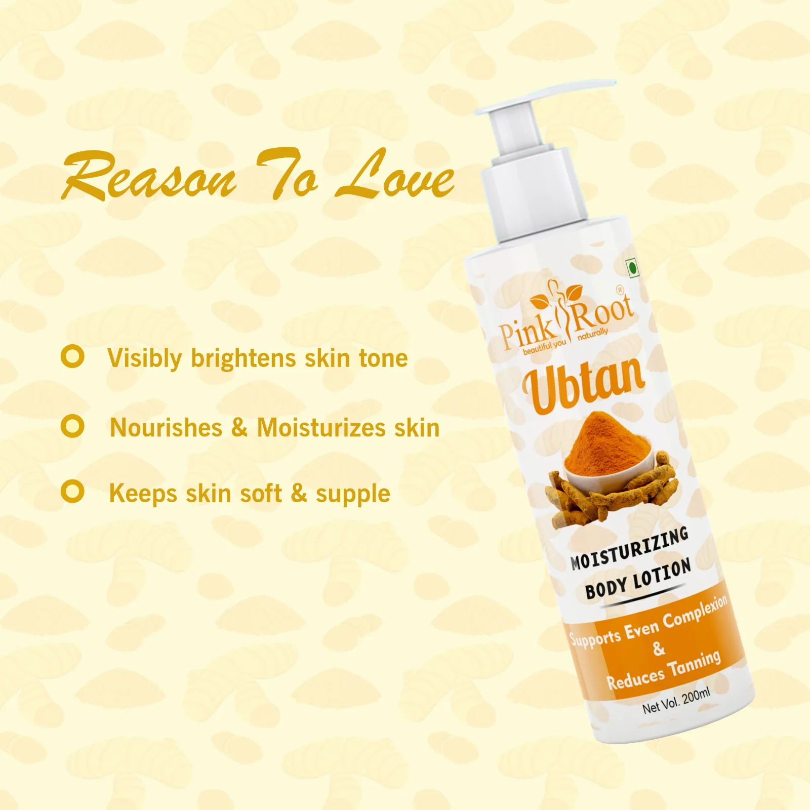 Pink Root Ubtan Moisturising Body Lotion 200ml - for Acne & Fairness, Instant Hydration & Smoothening of Skin view 4