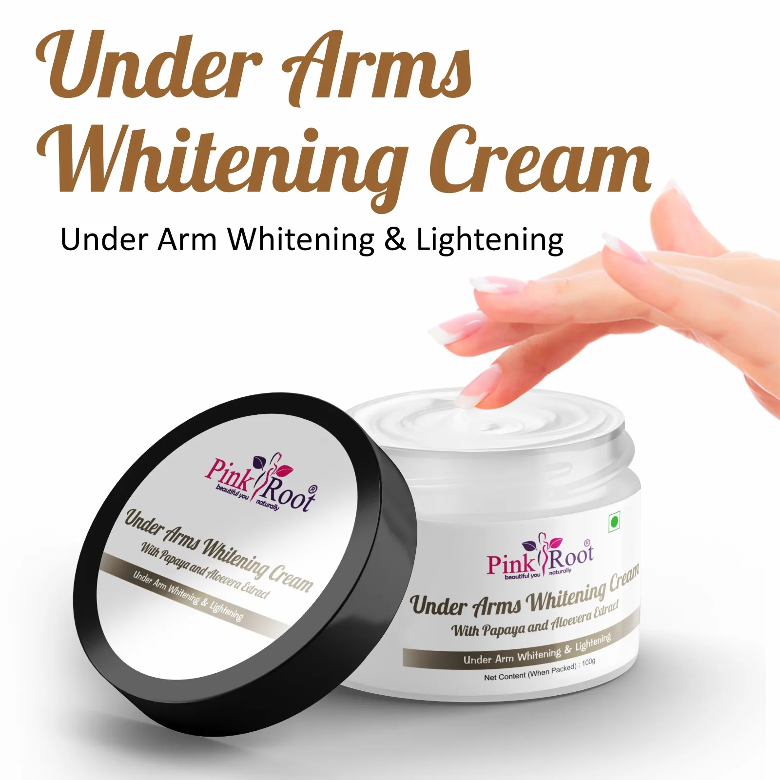 Pink Root Dark Underarm Whitening Cream - Moisturizing, Hydrating, Whitening, Brightening (100 ml) view 3