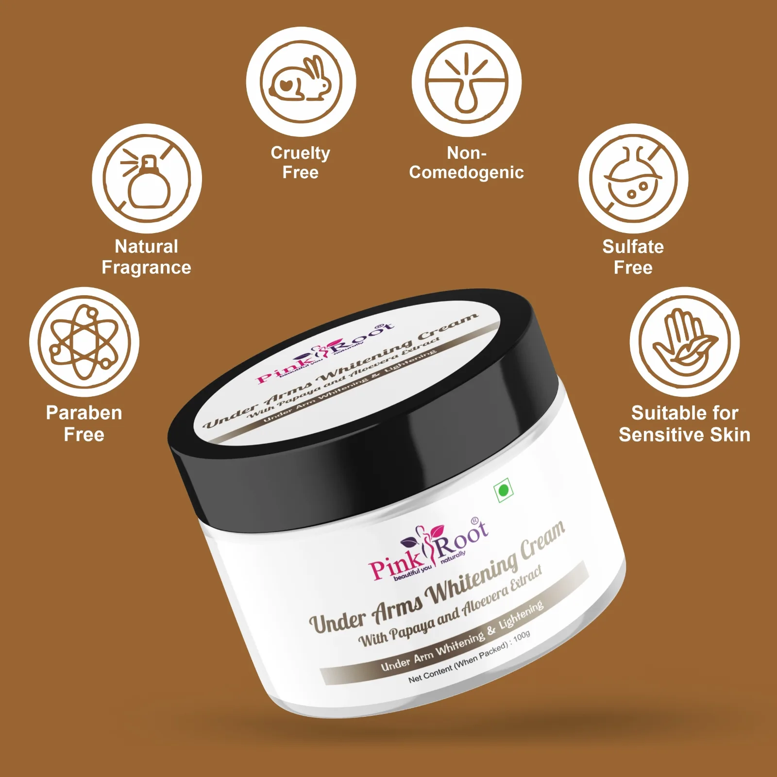 Pink Root Dark Underarm Whitening Cream - Moisturizing, Hydrating, Whitening, Brightening (100 ml) view 6
