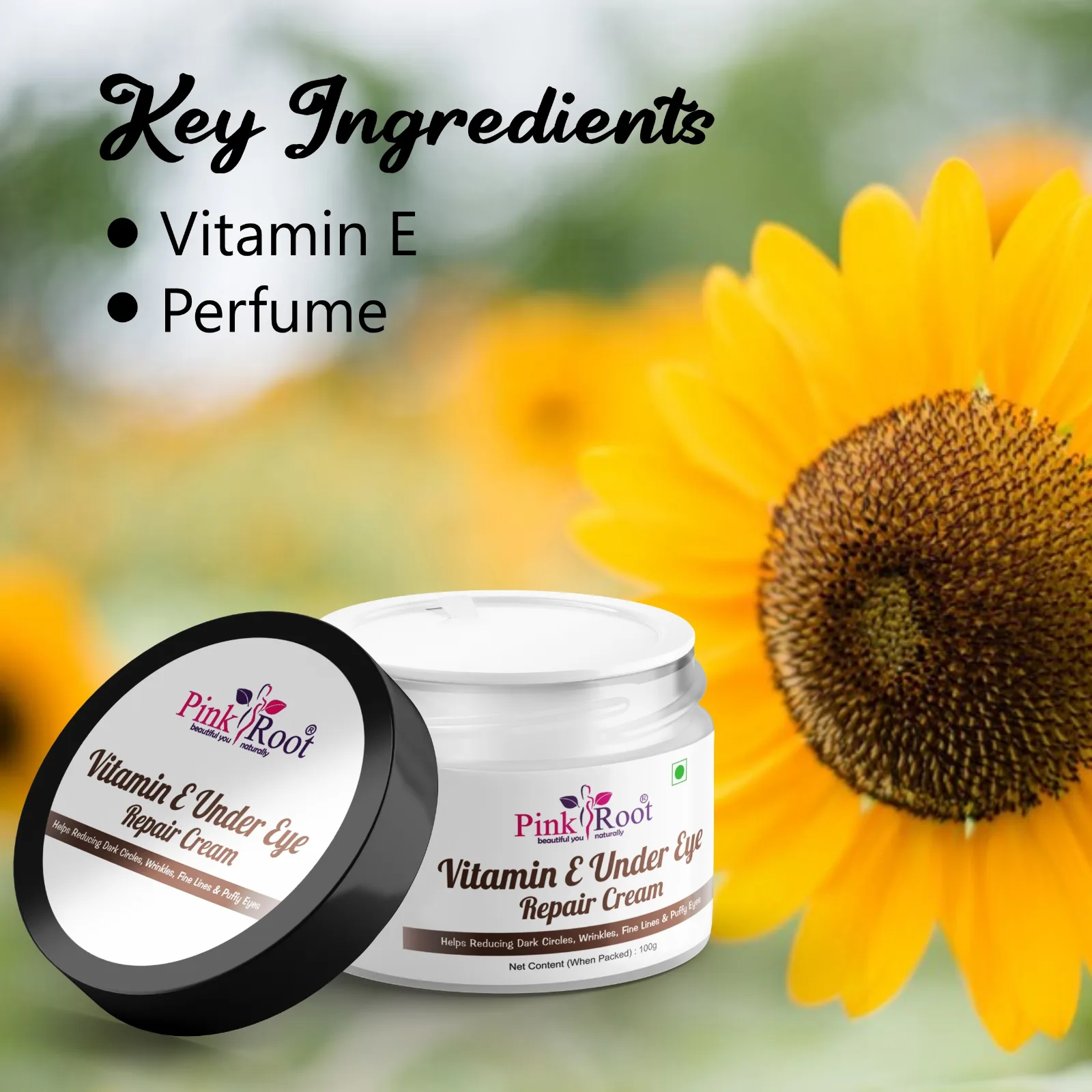 Pink Root Vitamin E Under Eye Repair Cream|Under Eye Cream for Women & Men - Reduced Dark Circles  (100 ml) view 4