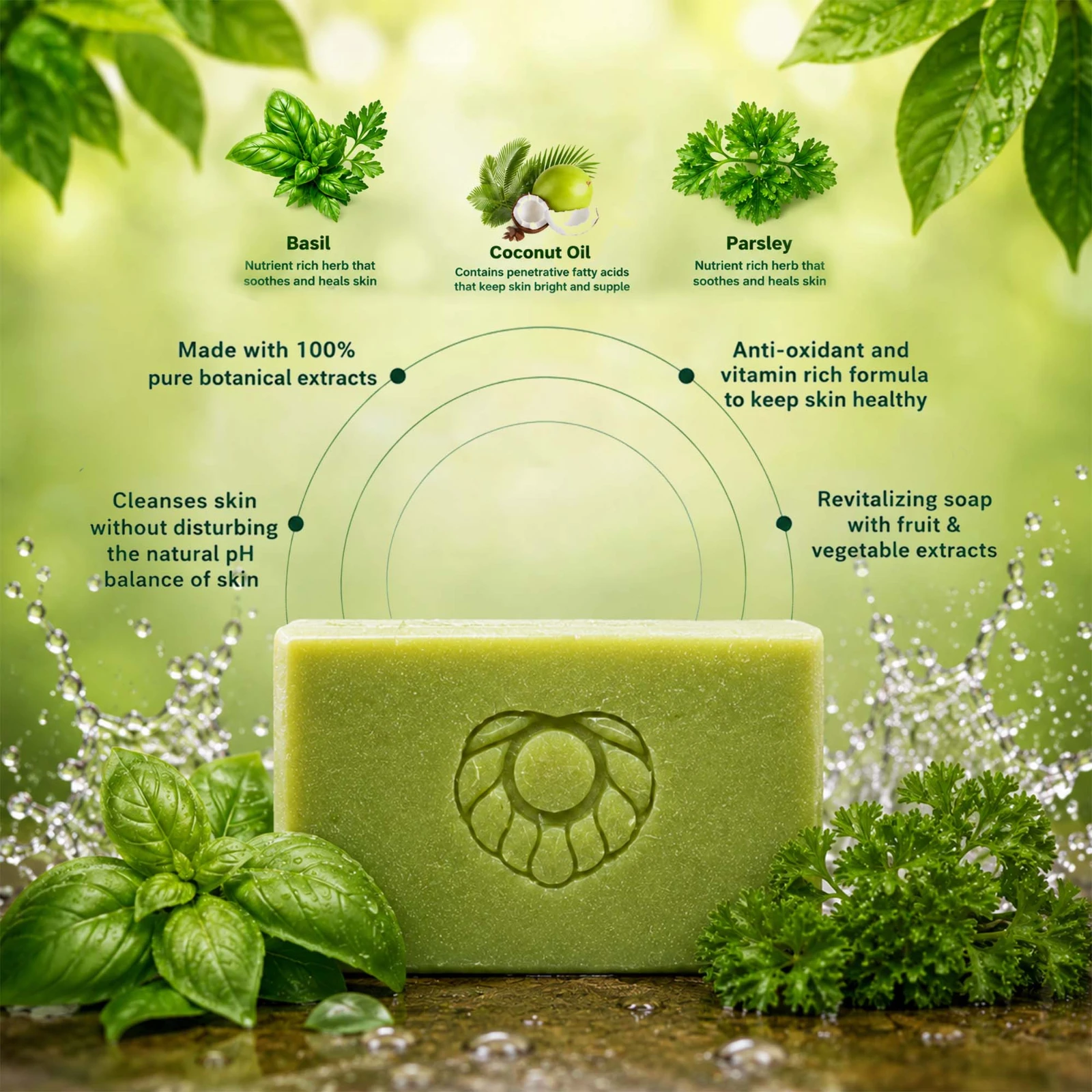 Pearly Touch Basil & Parsley Soap view 2