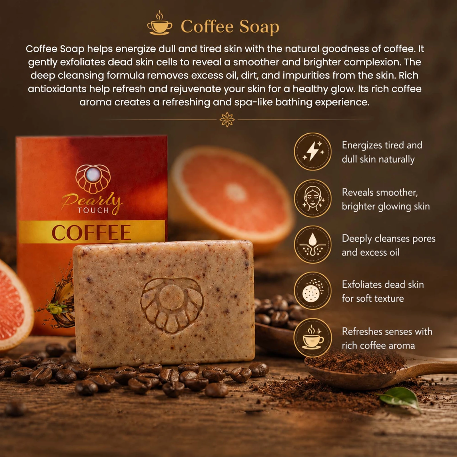 Pearly Touch Coffee Soap view 2