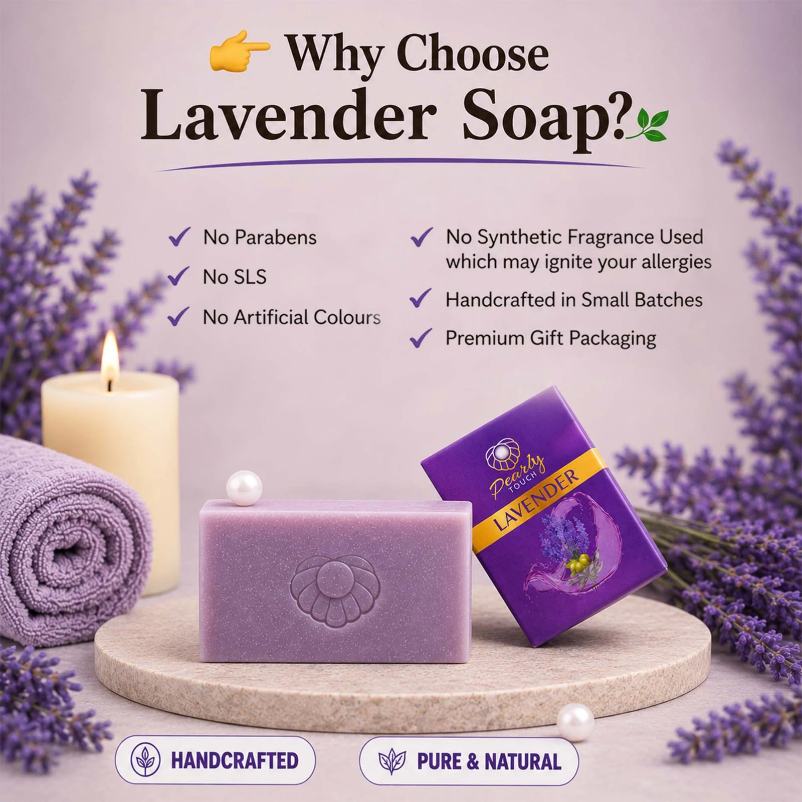 Pearly Touch Lavender Soap view 2