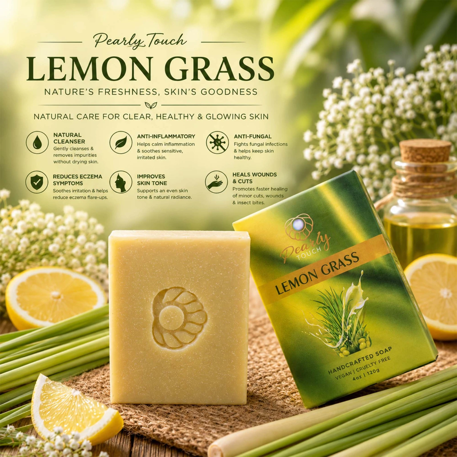 Pearly Touch Lemon Grass Soap view 2