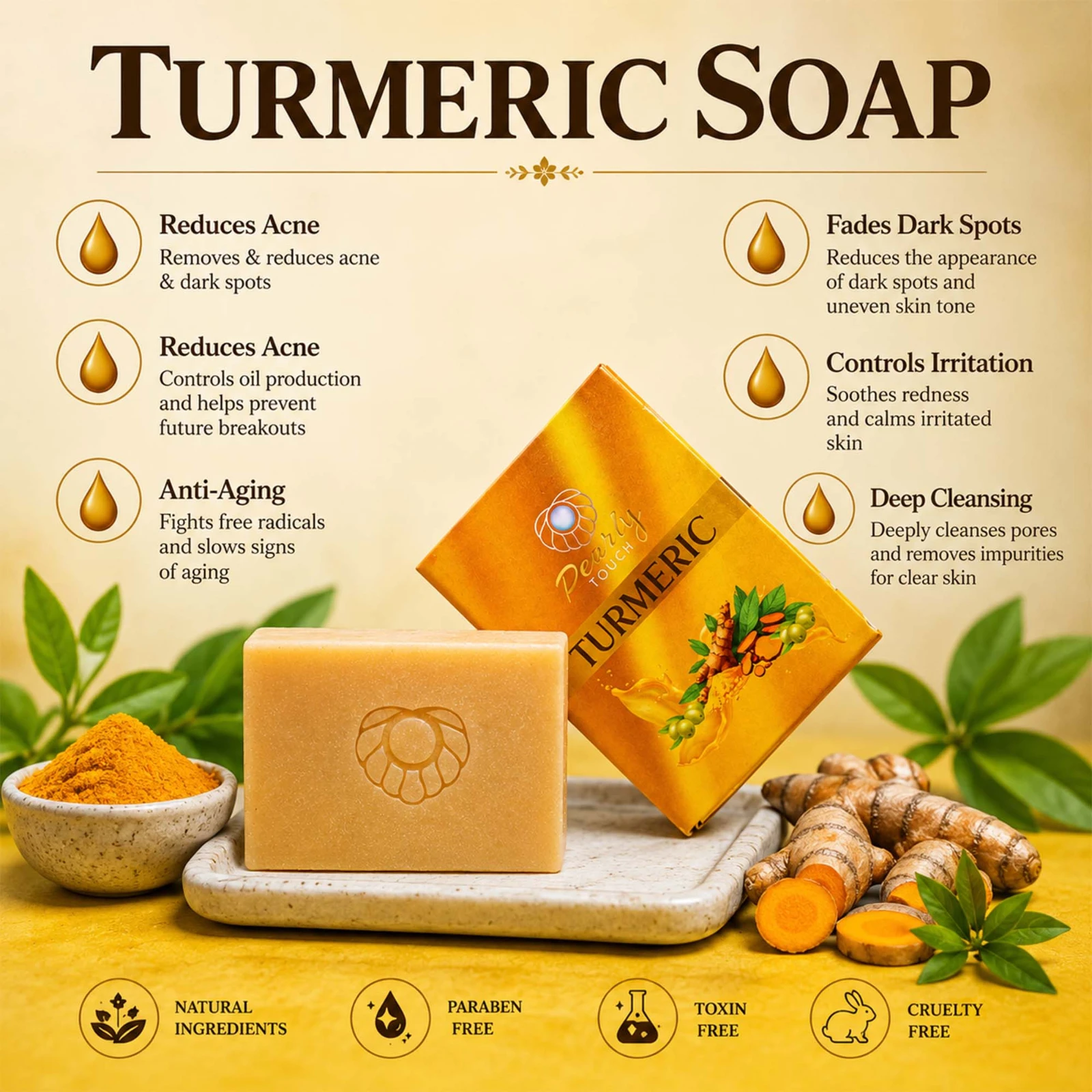 Pearly Touch Turmeric Soap view 2