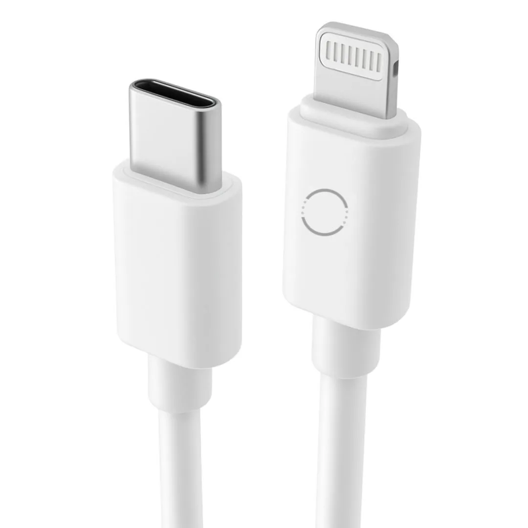 twance TL20W PVC - Type C to Lightning, fast charging and data transfer Cable, 1 Meter Length, White color view 4