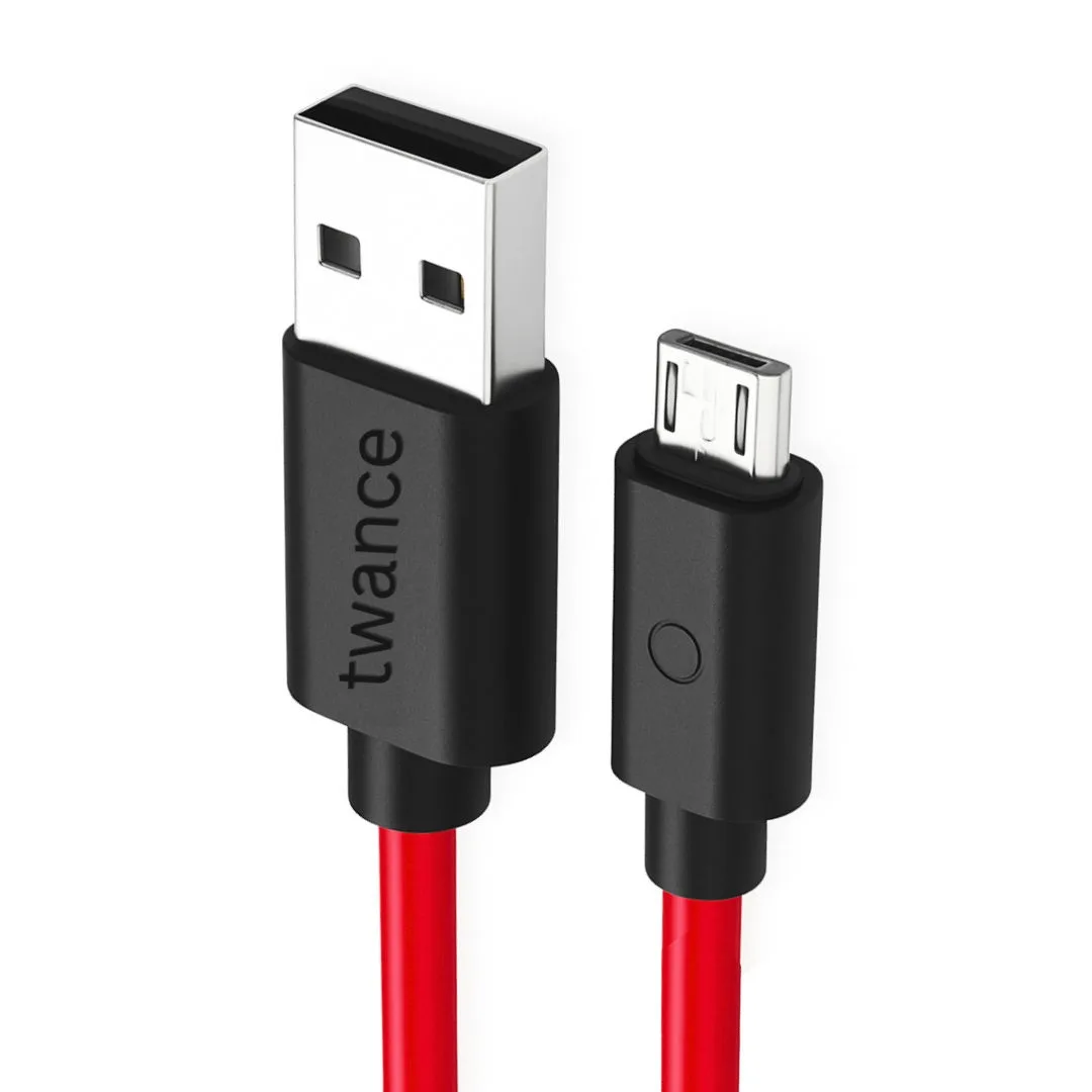 twance TM20R TPE - USB to micro USB fast charging and data sync Cable, 1 Meter Length, Red color view 4